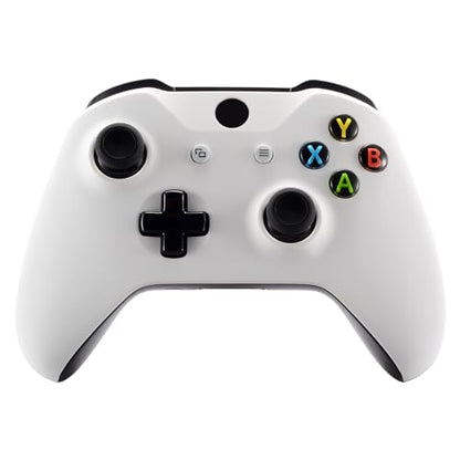 eXtremeRate Replacement Front Housing Shell for Xbox One S/X Controller, White Custom Kit Faceplate Cover Case for Xbox Wireless Controller (Model 1708) - color: White