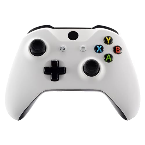eXtremeRate Replacement Front Housing Shell for Xbox One S/X Controller, White Custom Kit Faceplate Cover Case for Xbox Wireless Controller (Model 1708) - color: White