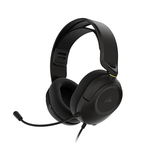 Corsair HS35 v3 Wired Gaming Headset with Mic – Carbon | PC/PS5/PS4/Switch/Xbox/Mac, Lightweight Comfort, 3.5mm - color: Carbon