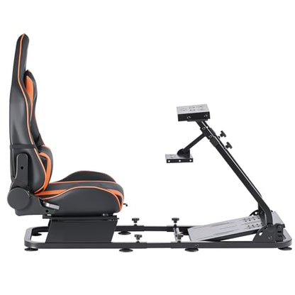 VEVOR Racing Wheel Stand, Heavy-Duty Simulator Cockpit Steering Stand with Dual-Rail Dual-Arm, Fit Logitech G25,G27,G29,G920,G923, Thrustmaster T300RS,TX F458,T500RS,T3PA-PRO (F1/GT) and CSR Pedals - size: Dual-Track Arm Cockpit