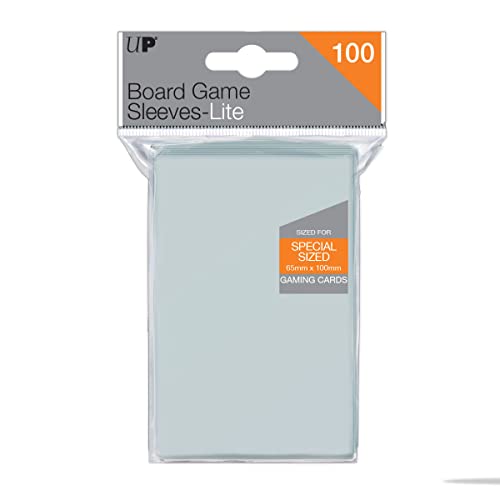 Ultra PRO - Special Sized Lite Board Game Sleeves (100ct) for 65mm x 100mm Cards - Card Sleeves for Board Games and Trading Card Games with Thin Profile for Easy Shuffling