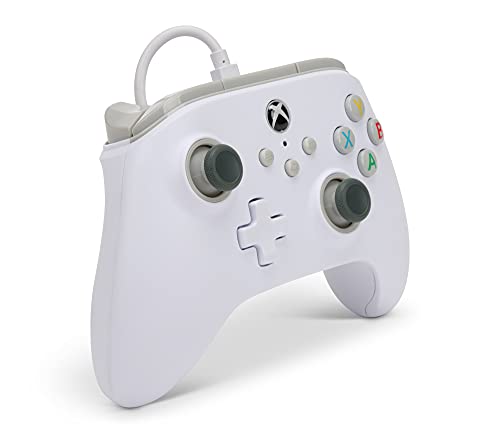 PowerA Wired Controller for Xbox Series X|S - White, gamepad, wired video game controller, gaming controller, works with Xbox One - style: White