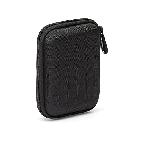 Amazon Basics Small Hard Shell Portable External Hard Drive Carrying Case with Mesh Pocket for My Passport Essential, Black - style: My Passport Essential Case