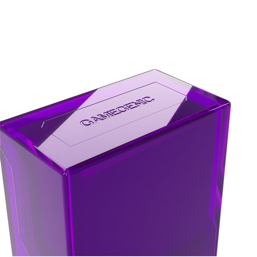 Gamegenic Bastion 50+ XL Deck Box - Compact, Secure, and Perfectly Organized for Your Trading Cards! Safely Protects 50+ Double-Sleeved Cards, Purple Color, Made - color: Purple