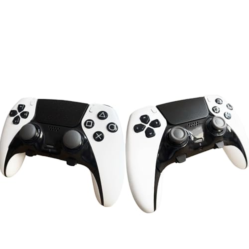 12 in 1 Interchangeable Thumbsticks & Metal Back Paddles Replacement Parts for PS5 DualSense Edge Controller, 6 Silicone Analog Joystick Caps, 4 Paddles Trigger Buttons,2 Snap Rings (Gray) - color: Gray