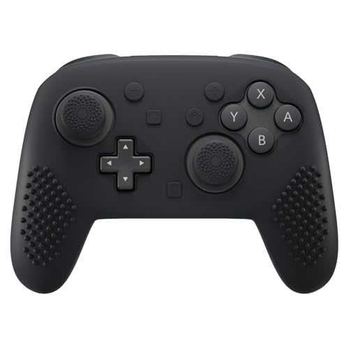 PlayVital Silicone Cover Skin for Nintendo Switch 2 Pro Controller – 3D Studded Edition Anti-Slip Grip Protector Case for Switch 2 Pro with Back Button Cap, Thumb Grips & Sticker - Black - color: Black