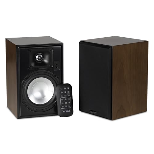 Vanatoo Cherry Transparent One Encore Plus Near Field Studio Monitor Speakers Pair for TV, PC, Gaming. Powered Speakers for Desktop and Room. AUX, USB, Bluetooth, Toslink Optical, Coax, Remote. - color: Cherry