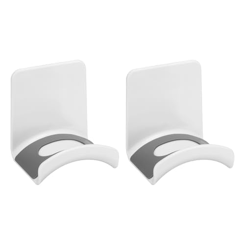 uxcell Headphone Stand, 2 Pcs ABS Headset Holder Adhesive Headphone Holder Hook Mount Headphone Hanger Hook Under Desk for Gaming Headphones Earphones Cables, White(Wall-Mounted) - color: White