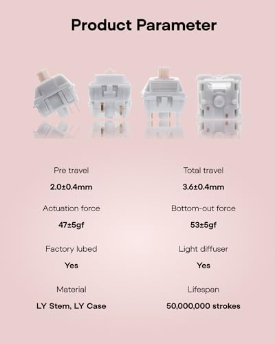 EPOMAKER Gaming Keyboard Switches, 35 PCS, Linear/Tactile Switch, 5-Pin Pre-Lubed Switch, Creamy Switches, Compatible with MX Keycaps for Mechanical Keyboard (Cream Marble, Linear) - color: Cream Marble