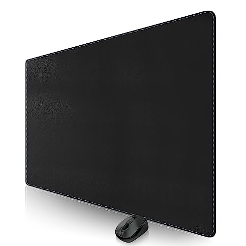 CENNBIE Leather Desk Pad, 51.2" x 31.4" Extra Large Leather Desk Mat Blotter Protector, Non-Slip Mouse Pad, Waterproof PU Leather Desk Mat on top of desks Large for Office and Home (Black) - color: Black, size: 31.4" x 51.2"