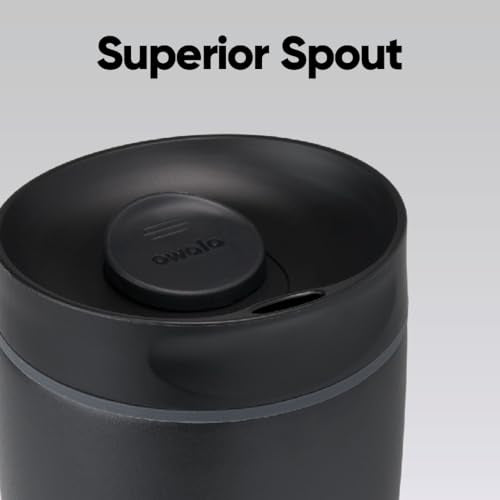 Owala SmoothSip Slider Insulated Travel Coffee Cup 12 oz Very Very Dark - color: Very, Very Dark, size: 12 Ounces