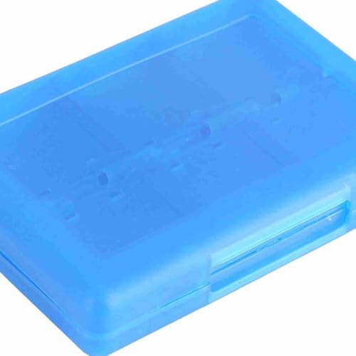 28-in-1 PP Game Card Case Holder - for Nintendo 3DS/DSL/DSI/LL, Cartridge Storage Box with 22 Slots + SD/TF Card Holders + Stylus Organizer(Blue) - color: Blue