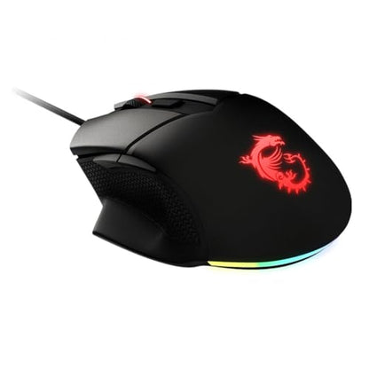 msi Clutch GM20 Elite Gaming Mouse, 6400 DPI, 20M+ Clicks OMRON Switch, Optical Sensor, Adjustable Weights, Ergonomic Right Hand Design, RGB Mystic Light - style: Clutch GM20 Elite