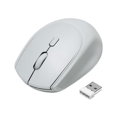 YUNZII C2 Silicone Wireless Mouse 1600 DPI Optical 2.4GHz (Gray) | 2.4GHz Connection, Noiseless Computer Mice, Quiet Clicks, 3-Level DPI, Up to 1600, Optical Tracking, for Laptop/PC/Mac - color: Gray