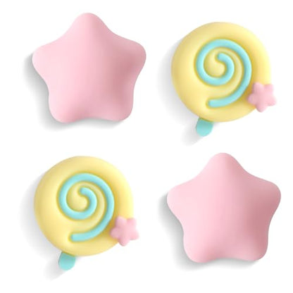 Controller Thumb Grip Caps for Switch Pro, PS5, PS4 & Xbox, Silicone 4 Pack - color: Pink