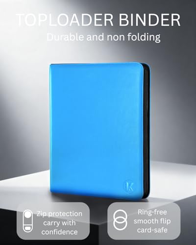 Top loader Binder - Holds 324+ Top Loaders for Cards, 9 Pocket Top Loader Binders with Sleeves for 3" x 4" Rigid Card Holders for Baseball, Football and other Cards (Light Blue) - color: Light Blue