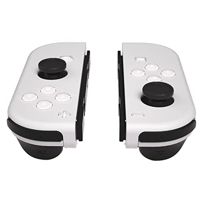eXtremeRate Replacement Two-Tone Jelly Buttons for JoyCon, White & Clear with Symbols Custom Controller ABXY Direction Home Capture + - Keys, DIY Action Face Buttons for Nintendo Switch & Switch OLED - color: White & Clear
