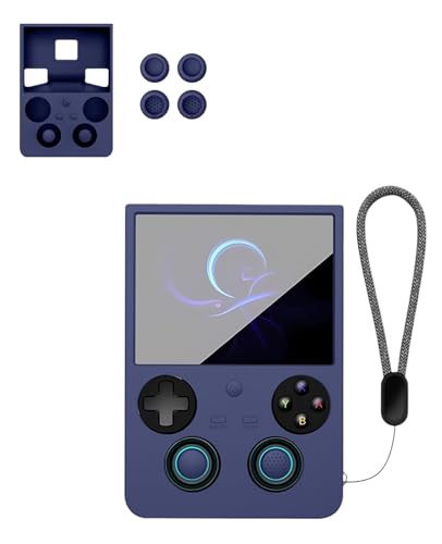 for ANBERNIC RG477V 4.7" Silicone Grip Case – Shockproof Non-Slip Full Protective Cover with Kickstand, Anti-Scratch Drop Protection Gaming Console Case (Dark Blue