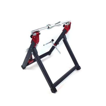 Universal folding wheel balance adjustment stand compatible with bicycles