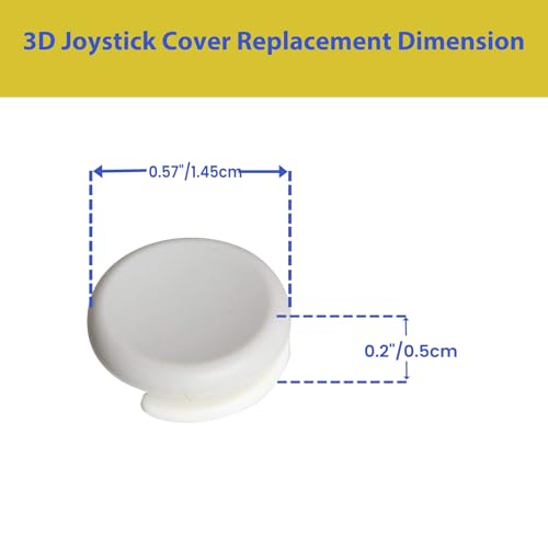 Timorn Analog Stick Cap Circle Pad Replacement 3D Joystick Cover for New 3DS / 3DS / 3DSLL / 3DSXL / 2DS Controller (Light Gray) - color: Grey