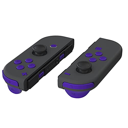 eXtremeRate DIY Full Set Buttons for Nintendo Switch & Switch OLED, Custom Replacement Buttons for JoyCon, ABXY Direction Keys SR SL L R ZR ZL + - Home Capture Trigger Buttons Springs - Purple - color: Purple