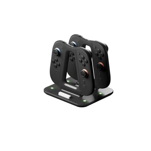 GENKI Dual Wield – Charging Station Compatible with Nintendo Switch 2 Controllers, with Delta Grips, 4-Port Magnetic Dock, USB-C Fast Charging & LED Indicators, Multiplayer Game Accessories