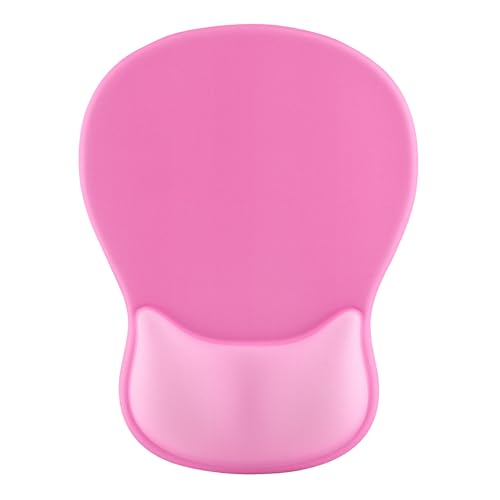 Ergonomic Mouse Pad with Wrist Rest - Gel Wrist Support Mousepad with Non-Slip PU Base for Computer, Laptop, Office & Home - color: Magenta + Pink, size: 7.6L x 10.2W inches