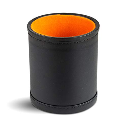 Leather Dice Cup for Board Games, Orange Felt Lining - style: Florida Orange