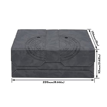 Zoopin 200 Card Deck Box for MTG ,CCG,TCG,Yugioh...With Two Built-in Life Counters and Two Card-trays plus one Dice/Token Tray (Black ) … - color: Black