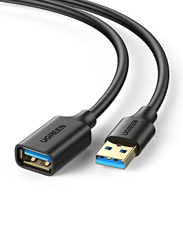 UGREEN USB Extender, USB 3.0 Extension Cable Male to Female USB Cable High-Speed Data Transfer Compatible with Webcam, Gamepad, USB Keyboard, Mouse, Flash Drive, Hard Drive, Oculus VR, Xbox 15 FT - size: 15 ft