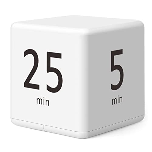 Pomodoro Cube Timer, Productivity Visual Timer 5/25/15/45 Minutes Preset, Desk Portable Rotating Multi Timers for ADHD Time Management Work Study Cooking Workout School - color: 5/25/15/45