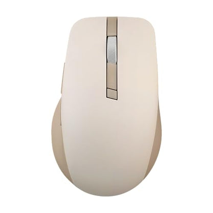 ASUS Wireless SmartO Mouse Silent Plus – Dual Mode (BT/2.4GHz), up to 3 Devices, Ergonomic, 4200 DPI, AA Battery Lasts up to 1 Year, Quiet Switches, Portable, for Productivity/Gaming - Oat Milk - color: Oat Milk