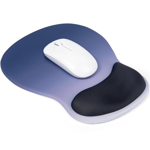 Ergonomic Mouse Pad with Wrist Rest, Mousepad with Memory Foam Support for Pain Relief, Non-Slip Base for Computer, Laptop, Office & Home, 10.2 x 7.5 in - color: Grey