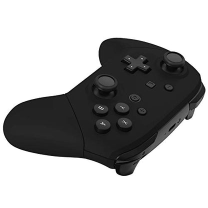 eXtremeRate Black Faceplate Backplate Handles for Nintendo Switch Pro Controller, Soft Touch DIY Replacement Grip Housing Shell Cover for Nintendo Switch Pro - Controller NOT Included - color: Black