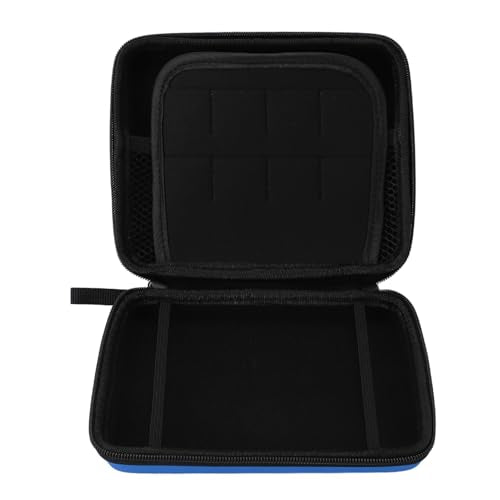 Carrying Case for 2DS Console and Accessories, Hard Shell Protective Travel Case, with 8 Game Slot and Inner Pocket, Wrist Strap (Blue) - color: Blue