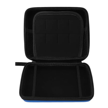Carrying Case for 2DS Console and Accessories, Hard Shell Protective Travel Case, with 8 Game Slot and Inner Pocket, Wrist Strap (Blue) - color: Blue