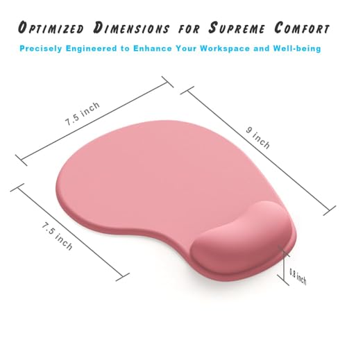 Office Mousepad with Gel Wrist Support - Ergonomic Gaming Desktop Mouse Pad Wrist Rest - Design Gamepad Mat Rubber Base for Laptop Computer -Silicone Non-Slip Special-Textured Surface (01Pink) - color: 01Pink