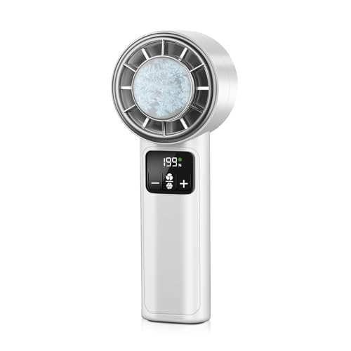 Handheld Turbo Fan with Ice Cooler, Rechargeable Personal Fans, 1-199 Adjustable Speed, Powerful Cooling Personal Mini Fan, Portable Hand Fan for Travel, Outdoor, Office, Gifts for Women,Men - style: WH-06