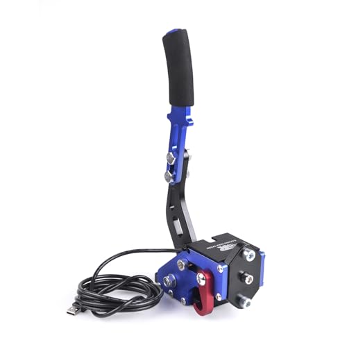 ZHSYMX USB Handbrake for 16Bit SIM PC Racing Games, Compatible with G27 G29 G920 G923 T500 T300 Simulate Linear Handbrake（Only PC System） Blue - color: Blue, size: Only Handbrake
