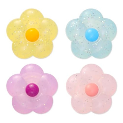PERFECTSIGHT Cute Glitter Flowers Thumb Grip Caps for Switch 2, PS5, PS4, Xbox Series X/S, Xbox One, Switch PRO Controller, 4PCS Kawaii Soft 3D Analog Thumbsticks Grips Joystick Cover - color: Glitter Flowers