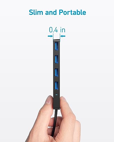 Anker 4-Port USB 3.0 Hub with 5Gbps Data Transfer, Ultra-Slim USB-C Connector Hub, for MacBook, iMac, Surface, Mobile HDD, and More (2 ft USB-C Connector, Charging Not Supported) (Pack of 2) - size: 2 ft (Pack of 2), style: USB-C