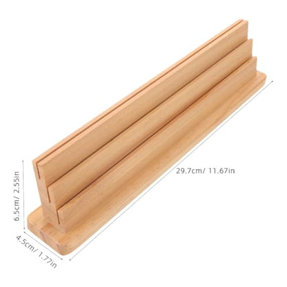 Cabilock Wooden Playing Cards Holder Tray for Adults and Space-Saving Card Organizer with Stable Natural Wood Grain Design for Living Rooms and Game Rooms