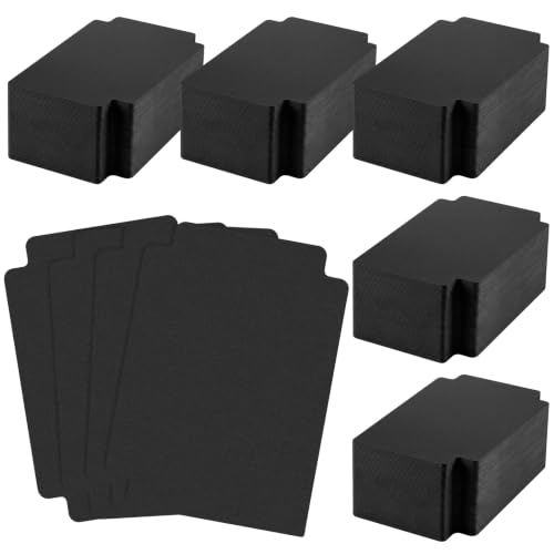 250 Pcs Trading Card Dividers Plastic Card Dividers, Frosted Separator with Tabs Standard Vertical Compatible with Games Sports TCG, 2.7 x 3.8 Inches (Black) - color: Black