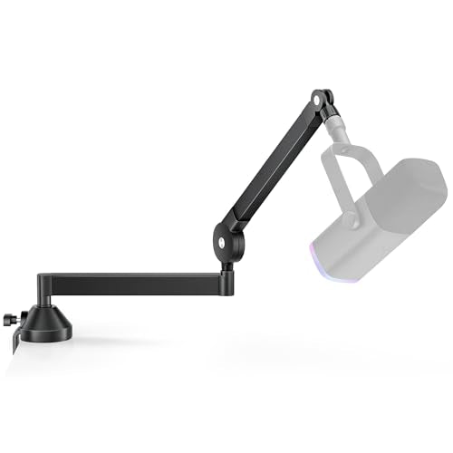 InnoGear Low Profile Mic Arm, 360° Rotatable Microphone Boom Arm Mic Stand for Fifine AM8 K669B Blue Yeti HyperX QuadCast SoloCast AT2020, with Mic Clip 3/8" to 5/8", 3/8" to 1/4" Adapter, Black - color: Black, style: Low-profile A