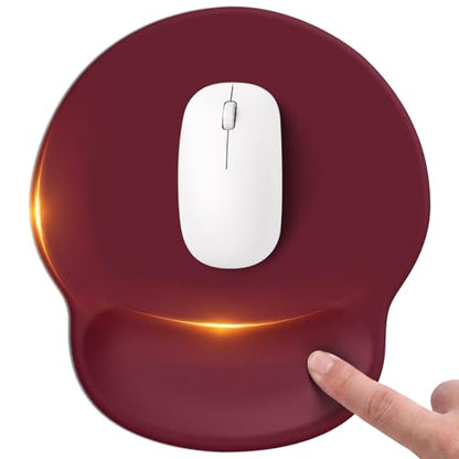 Mouse pad with Wrist Rest,Relieving Pain Memory Foam Computer pad, Ergonomic Desktop Mouse, Silicone Material Mouse pad, with Non-Slip PU Base (red) - color: red