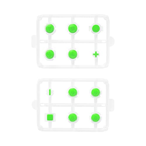 eXtremeRate Replacement Two-Tone Jelly Buttons for JoyCon, Green & Clear with Symbols Custom Controller ABXY Direction Home Capture + - Keys, DIY Action Face Buttons for Nintendo Switch & Switch OLED - color: Green & Clear