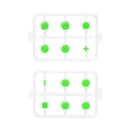 eXtremeRate Replacement Two-Tone Jelly Buttons for JoyCon, Green & Clear with Symbols Custom Controller ABXY Direction Home Capture + - Keys, DIY Action Face Buttons for Nintendo Switch & Switch OLED - color: Green & Clear