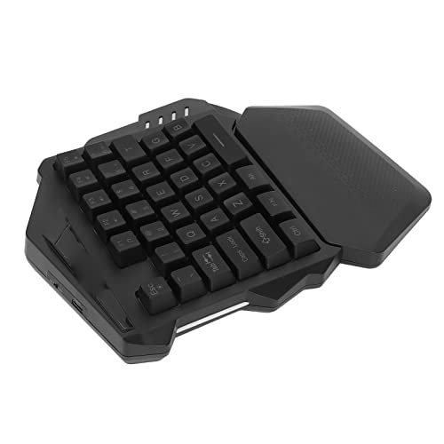 2.4G Wireless One Handed Gaming Keyboard, 35 Keys RGB Gaming Keypad with Recessed Keycaps, Compact Single Hand Keyboard for Computer, ABS Mini Mechanical with 2000mAh