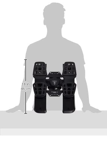 Turtle Beach VelocityOne Universal Rudder Pedals for Windows 10 & 11 PCs, Xbox Series X, Xbox Series S, and Xbox One Featuring Smooth Rudder Axis, Adjustable Brakes and Pedal Width – Black | Windows PC, Xbox Series X|S, Xbox One, Hall-Effect Axes, Swappab