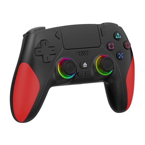 Akalyptra Wireless Controller for PS-5/PS-5 Pro/Slim/PC with Turbo/Macro/Combo, Hall Effect Controller for PS-5 Support Dual Vibration, 3.5mm Headphone Jack, 6-Axis LED Gamepad with Speaker - color: Black